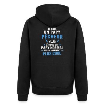 je suis un papy pêcheur / humour papy pêche - Veste à capuche bio Premium Unisexe - noir - Dos - Nico (187cm)