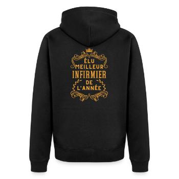 Elu meilleur infirmier de l'année - Veste à capuche bio Premium Unisexe - noir - Dos - Nico (187cm)
