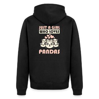 Just A Girl Who Loves Pandas Kawaii Panda - Unisex Premium Organic Zip Hoodie - black - Back - Nico (187cm)
