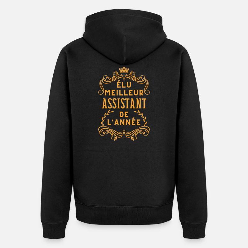 Elu meilleur assistant de l'année - Veste à capuche bio Premium Unisexe - noir