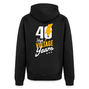 40th Birthday - Unisex Premium Organic Zip Hoodie - black - Back - Nico (187cm)