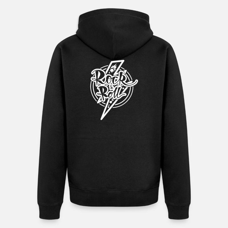 Rock Roll - Unisex Premium Bio Zip Hoodie - Schwarz