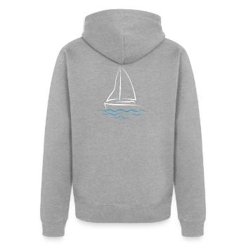 Segeln Shirt Kapitän Boot Schiff Shirt Segelboot - Unisex Premium Organic Zip Hoodie - heather grey - Back - Nico (187cm)