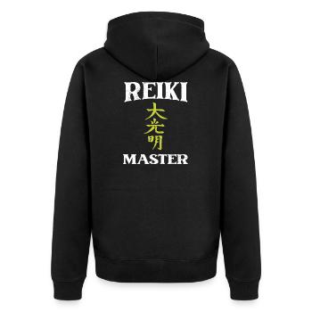 Maître Reiki | Ésotérisme Spiritualité Cadeaux - Veste à capuche bio Premium Unisexe - noir - Dos - Nico (187cm)