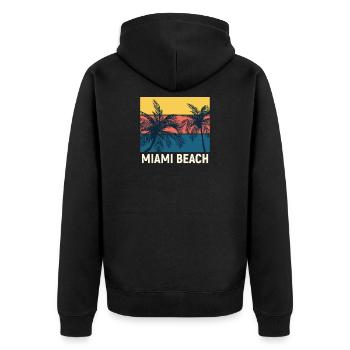 Miami Beach - Veste à capuche bio Premium Unisexe - noir - Dos - Nico (187cm)
