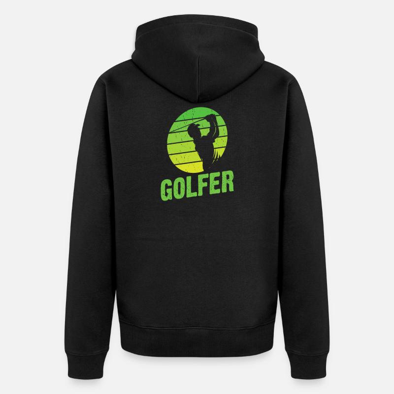 Golf golf golf golf cadeau - Veste à capuche bio Premium Unisexe - noir