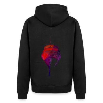 Düsseldorf Deutschland Stadt Skyline Fernsehturm - Unisex Premium Bio Zip Hoodie - Schwarz - Hinten - Nico (187cm)
