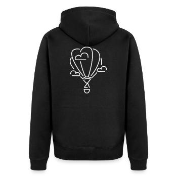 Montgolfière Nuages Vol - Veste à capuche bio Premium Unisexe - noir - Dos - Nico (187cm)