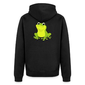 Grenouille roi grenouille crapaud vert grenouille dessin animé Quak - Veste à capuche bio Premium Unisexe - noir - Dos - Nico (187cm)