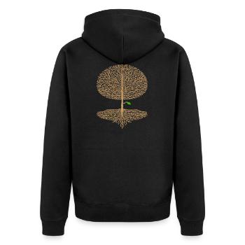 Arbre feuillu couronne forêt chêne hêtre Nature Ast Espoir - Veste à capuche bio Premium Unisexe - noir - Dos - Nico (187cm)
