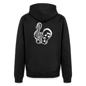 Musique coeur clé de partitions note de musique amour - Veste à capuche bio Premium Unisexe - noir - Dos - Nico (187cm)