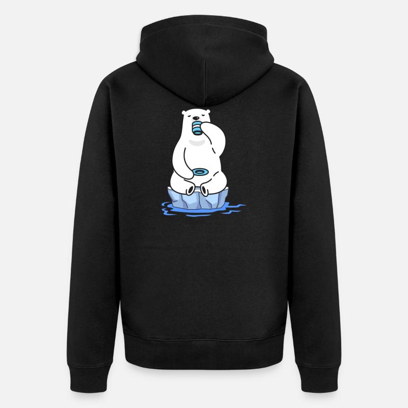 eisbader winterbader winterschwimmer eisbär tee - Unisex Premium Bio Zip Hoodie - Schwarz