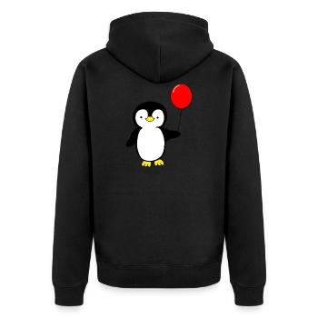 Pingouin avec ballon - Veste à capuche bio Premium Unisexe - noir - Dos - Nico (187cm)
