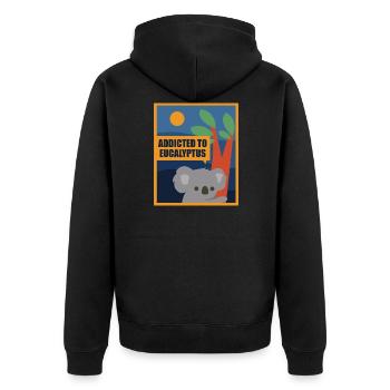 Dicton ironique : eucalyptus, koala australien - Veste à capuche bio Premium Unisexe - noir - Dos - Nico (187cm)