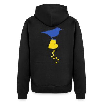 Ukraine paix kiev se tient avec ukraine mariupol - Veste à capuche bio Premium Unisexe - noir - Dos - Nico (187cm)