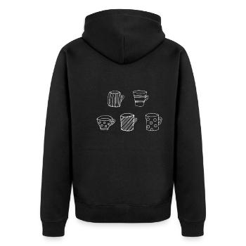 Teacup Mug - Unisex Premium Organic Zip Hoodie - black - Back - Nico (187cm)