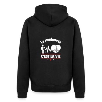 La randonnée, c'est la vie,randonneur,randonneuse - Veste à capuche bio Premium Unisexe - noir - Dos - Nico (187cm)