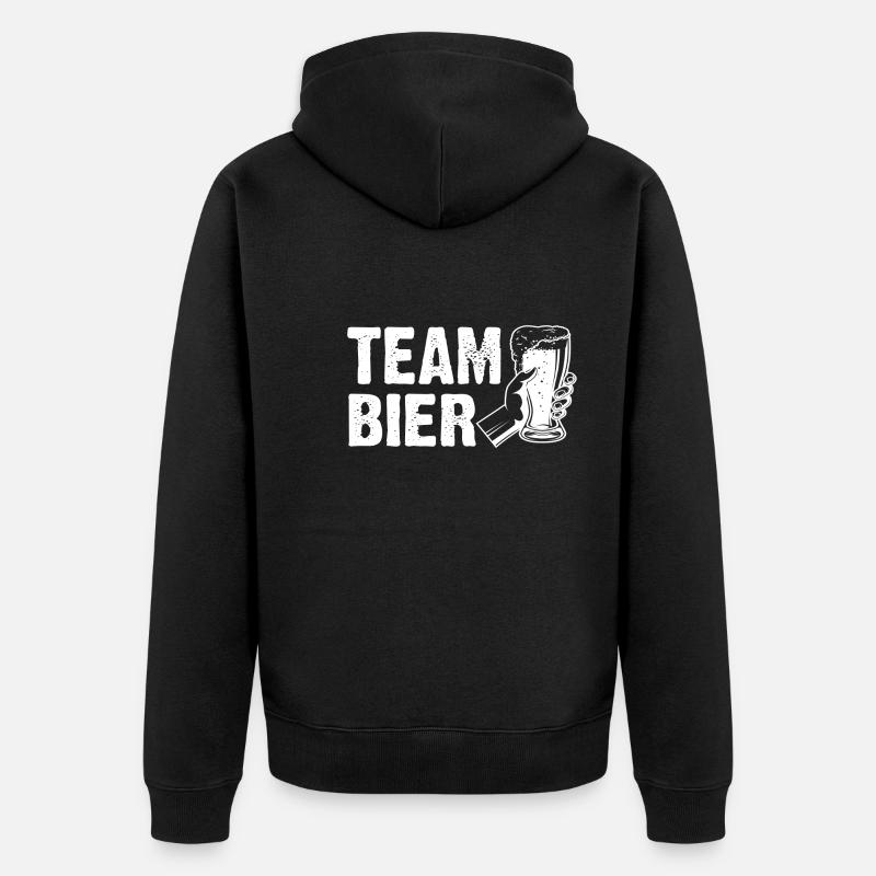 Team Bier - Unisex Premium Bio Zip Hoodie - Schwarz
