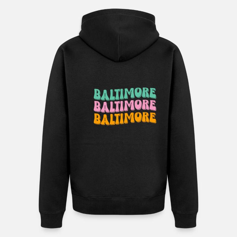 Baltimore - Unisex Premium Bio Zip Hoodie - Schwarz