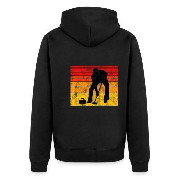 Curling sur glace Curling Retro Cadeau - Veste à capuche bio Premium Unisexe - noir - Dos - Nico (187cm)