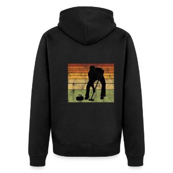 Curling sur glace Curling Retro Cadeau - Veste à capuche bio Premium Unisexe - noir - Dos - Nico (187cm)