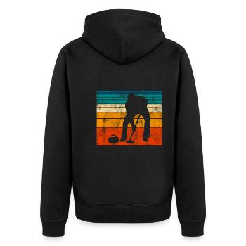 Curling sur glace Curling Retro Cadeau - Veste à capuche bio Premium Unisexe - noir - Dos - Nico (187cm)
