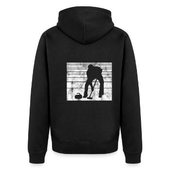 Curling sur glace Curling Retro Cadeau - Veste à capuche bio Premium Unisexe - noir - Dos - Nico (187cm)