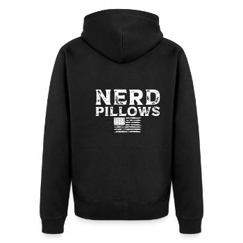 Nerd Adult Joke For Women - Unisex Premium Bio Zip Hoodie - Schwarz - Hinten - Nico (187cm)