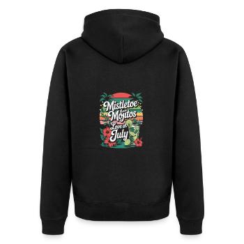 Mistletoe and mojitos Christmas in July - Unisex Premium Organic Zip Hoodie - black - Back - Nico (187cm)
