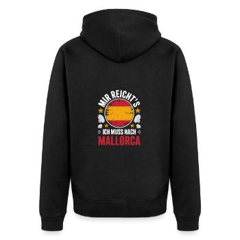 I've had enough, I have to go to Mallorca - Unisex Premium Organic Zip Hoodie - black - Back - Nico (187cm)