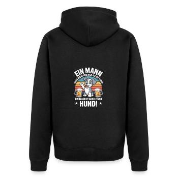 Homme Chien Bière - Veste à capuche bio Premium Unisexe - noir - Dos - Nico (187cm)