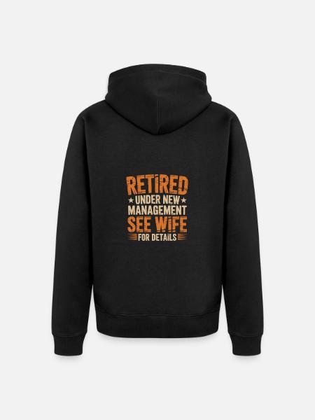 Funny Pensioner Tshirt - Unisex Premium Organic Zip Hoodie - black