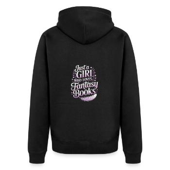 Juste une fille qui aime les livres de fantasy - Veste à capuche bio Premium Unisexe - noir - Dos - Nico (187cm)