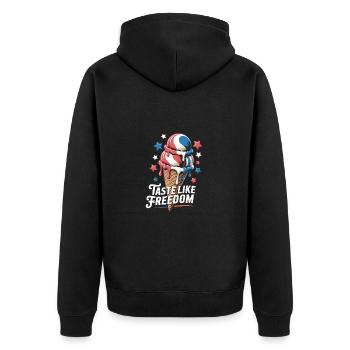 USA Cream for the 4th of July - Unisex Premium Organic Zip Hoodie - black - Back - Nico (187cm)