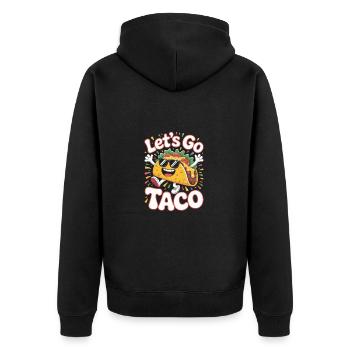 Lets go Taco Taco Design - Unisex Premium Bio Zip Hoodie - Schwarz - Hinten - Nico (187cm)