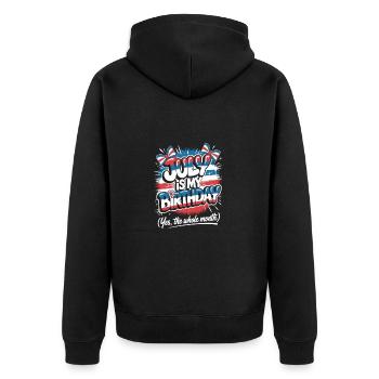 Im Juli Geburtstag - Unisex Premium Bio Zip Hoodie - Schwarz - Hinten - Nico (187cm)