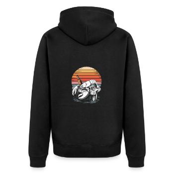 Lobster and beer - Unisex Premium Organic Zip Hoodie - black - Back - Nico (187cm)