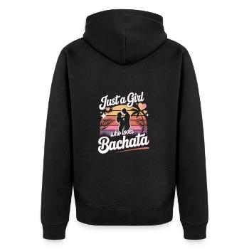 Just a girl who loves Bachata - Unisex Premium Organic Zip Hoodie - black - Back - Nico (187cm)