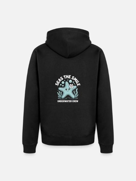 Cute starfish design - Unisex Premium Organic Zip Hoodie - black