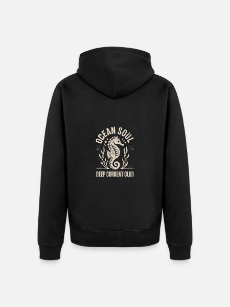 Conception d’hippocampe Ocean Soul - Veste à capuche bio Premium Unisexe - noir