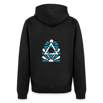 Israel Design with Star of David - Unisex Premium Organic Zip Hoodie - black - Back - Nico (187cm)