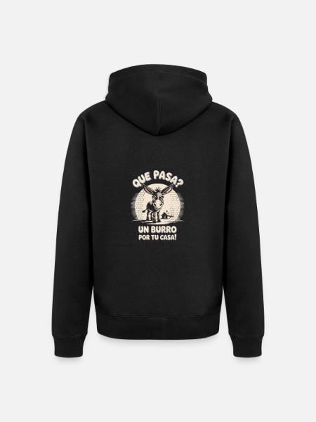 Funny donkey design - Unisex Premium Organic Zip Hoodie - black