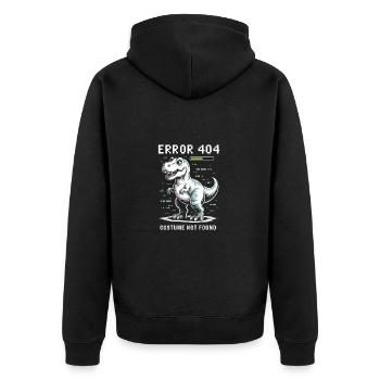 Error 404 costume not found dino - Unisex Premium Bio Zip Hoodie - Schwarz - Hinten - Nico (187cm)