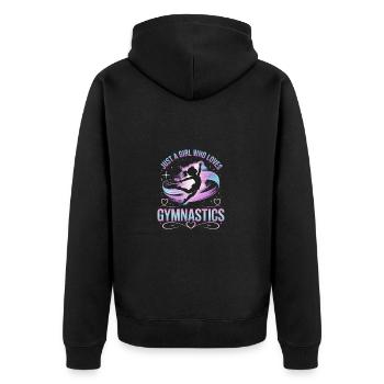 Juste une fille qui aime la gymnastique - Veste à capuche bio Premium Unisexe - noir - Dos - Nico (187cm)