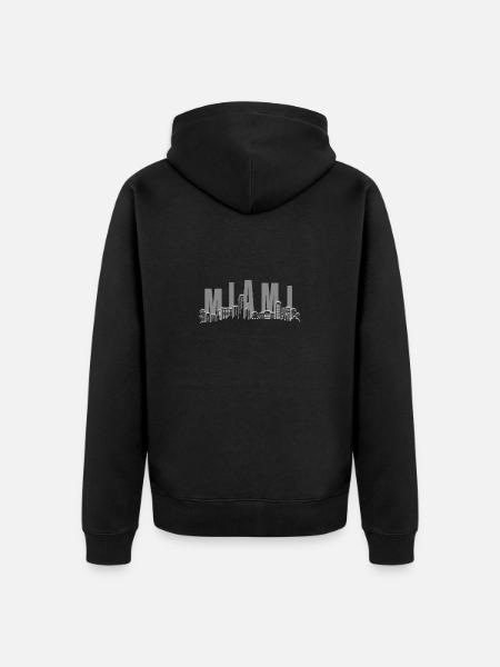 Miami Skyline - Unisex Premium Organic Zip Hoodie - black