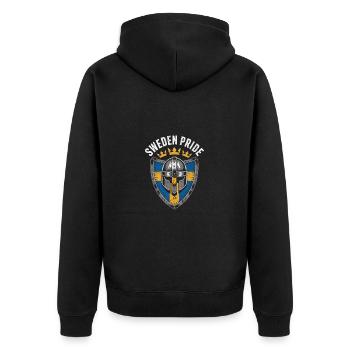 Sweden Pride - Unisex Premium Bio Zip Hoodie - Schwarz - Hinten - Nico (187cm)
