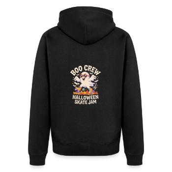 Boo Crew Skate Jam Halloween - Unisex Premium Bio Zip Hoodie - Schwarz - Hinten - Nico (187cm)