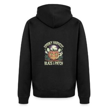 Drôle de citrouille au cannabis - Veste à capuche bio Premium Unisexe - noir - Dos - Nico (187cm)