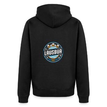 Funny Lausbua Bayern Design - Unisex Premium Organic Zip Hoodie - black - Back - Nico (187cm)