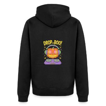drop the boo EDM HalloweenDJ Pumpkin - Unisex Premium Organic Zip Hoodie - black - Back - Nico (187cm)